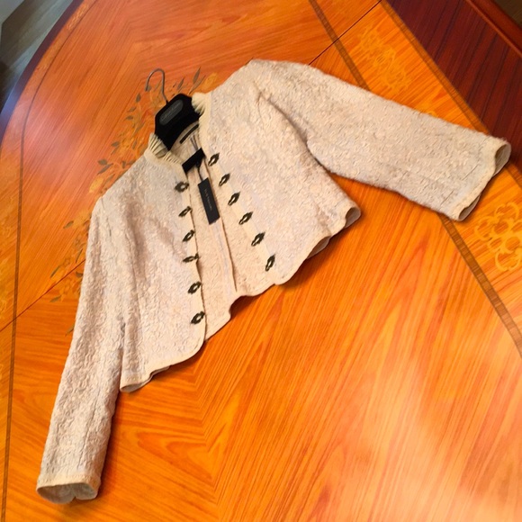 Elie Tahari Embroidered Reversible Lynn Cotton Forgetmenot blazer jacket Sz.XS - Picture 5 of 12